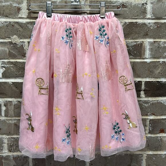 Hanna Andersson x Disney Sleeping Beauty Pink Embroidered Skirt Girls Size Small - Picture 3 of 8